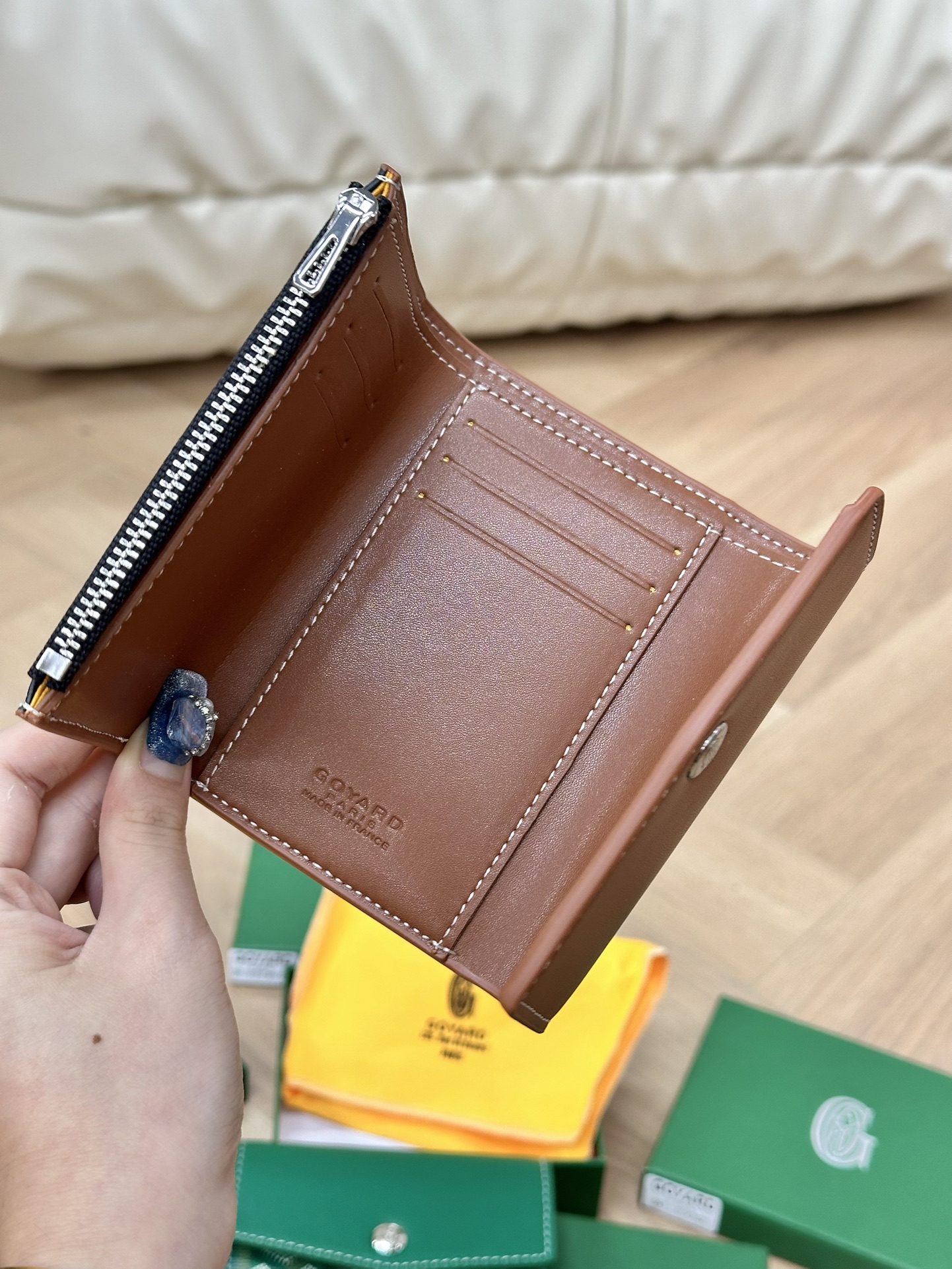 Detailed interior view of the fully opened wallet - Comprehensive 2
