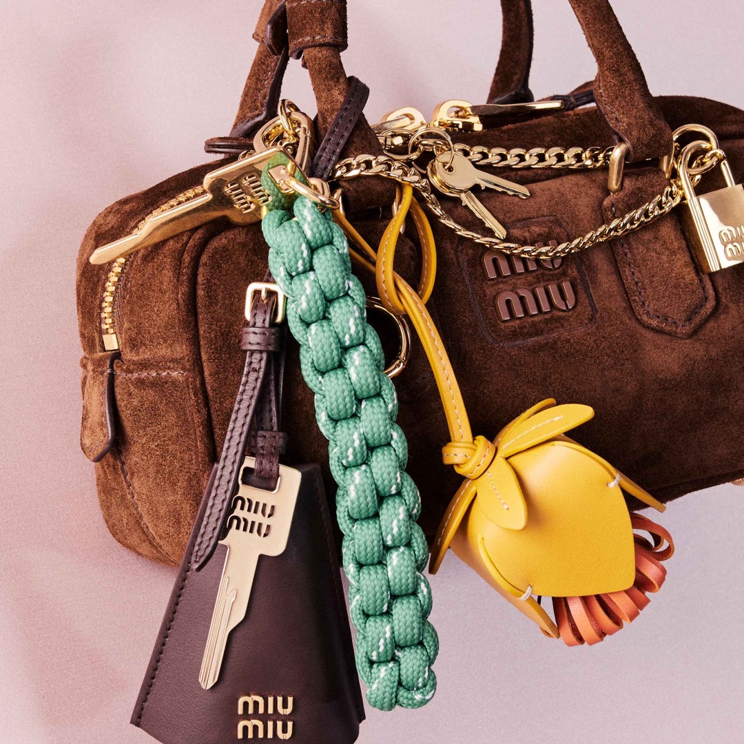 Miu-style bag charms, designed to be styled and layered in multiples in - Bag