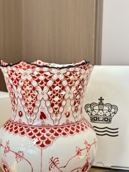 Royal Copenhagen Fluted Lace Vase - Exquisite Hand-Painted Porcelain Vase