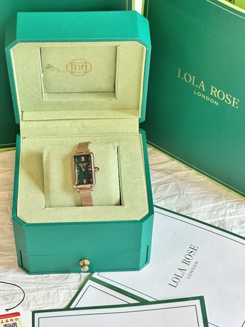 Lola Rose Women's Rectangular Watch, Rose Gold Stainless Steel Mesh Band 1 Lola Rose Women's Rectangular Watch, Rose Gold Stainless Steel Mesh Band
