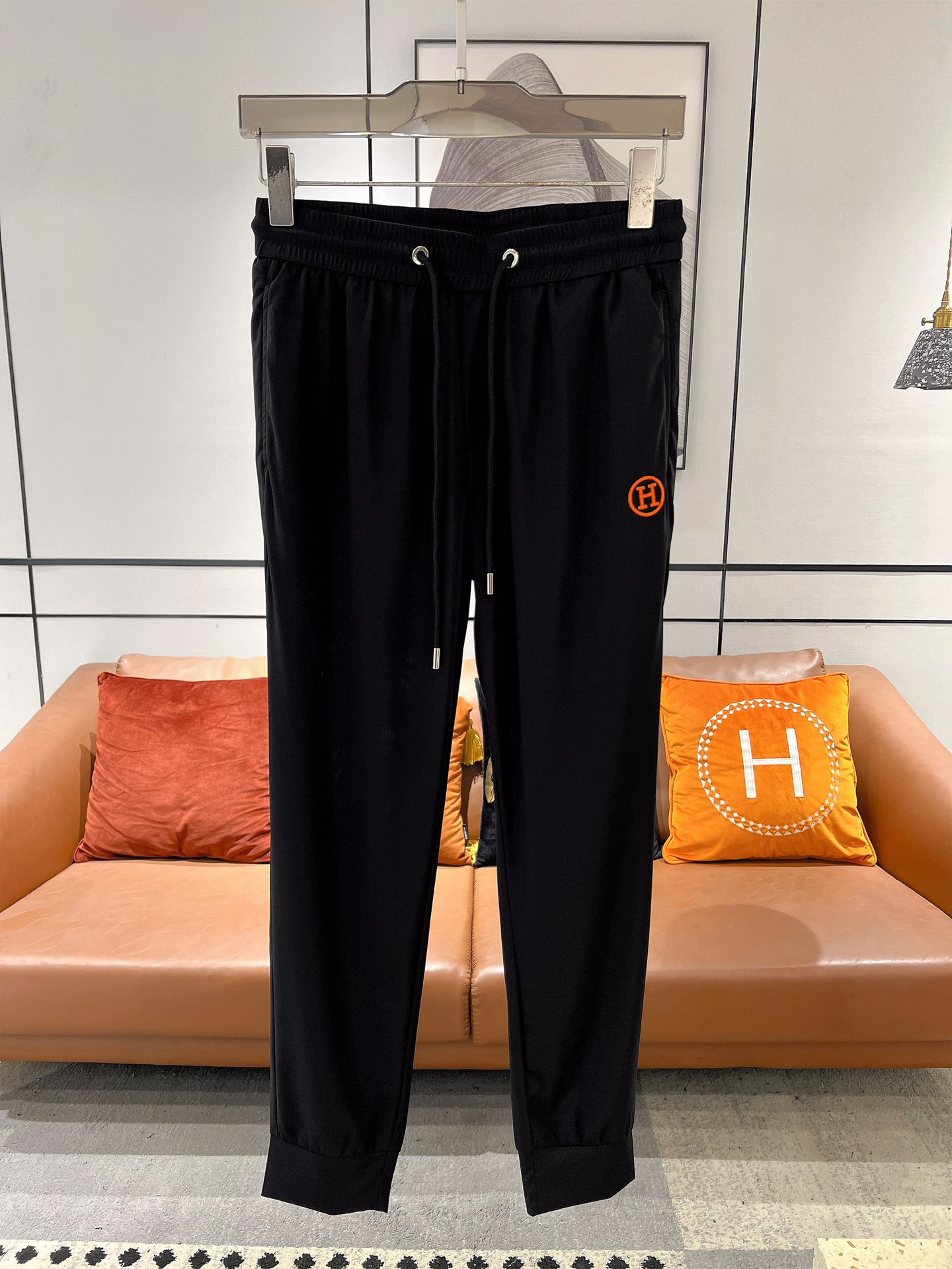 Hermes Vêtements Culottes & Pantalons Noir Broderie de fleurs Collection printemps – été Peu importe