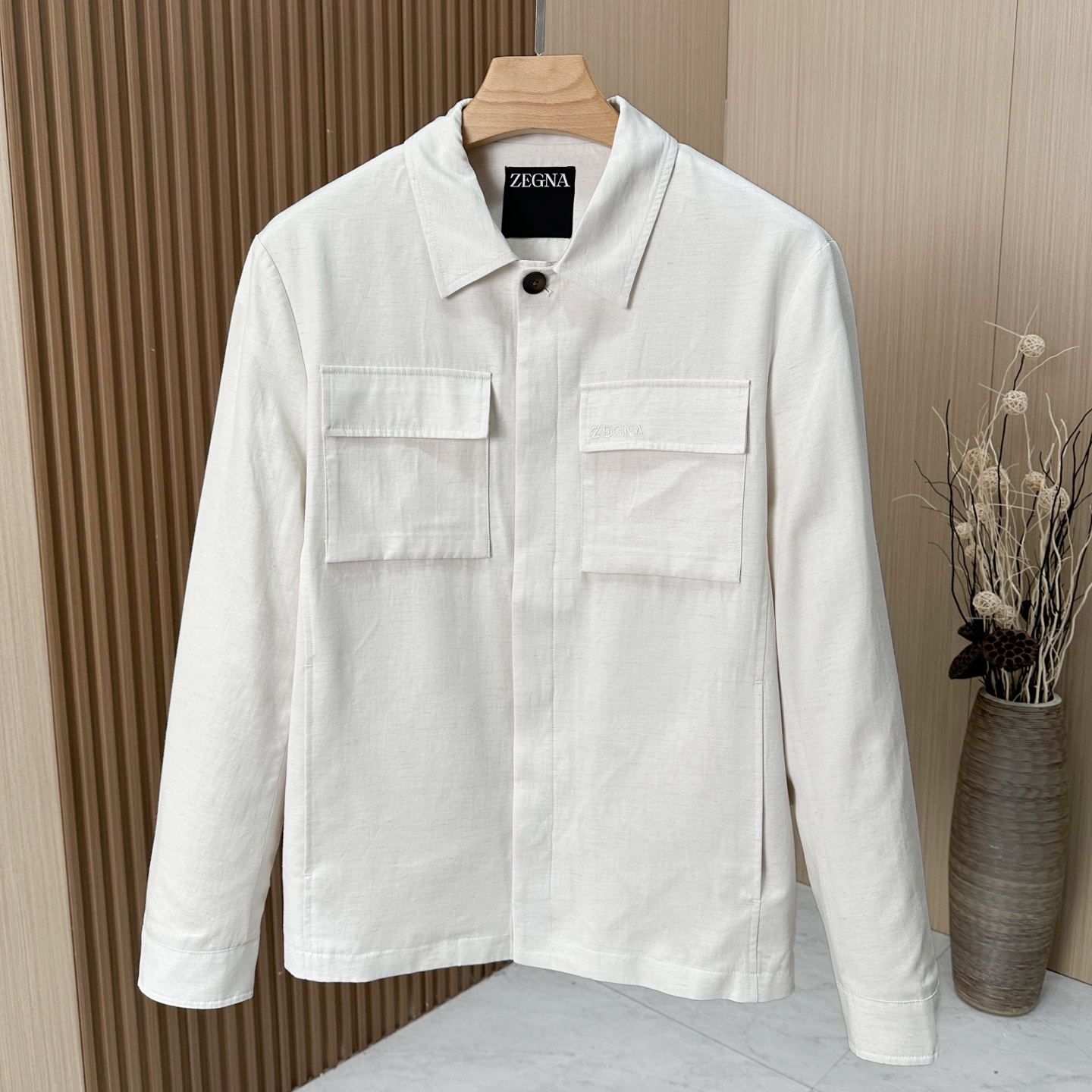 🆕🆕🆕【Zegna】杰尼亚 新款男士精选100%麻料工装夹克外套，触感极为柔软细腻，细节精湛考究，两侧对