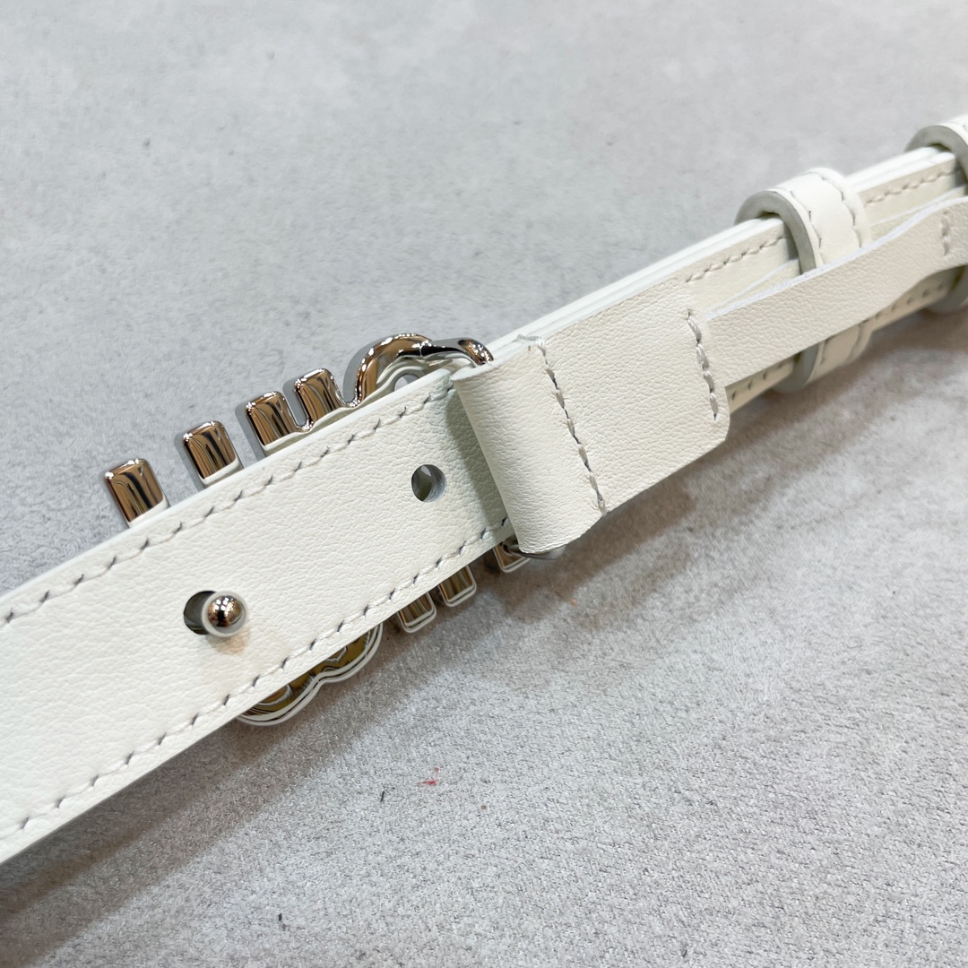 Stylish Leather Belt with MiUMiU Logo in Various Lengths and Prices - 图片 9
