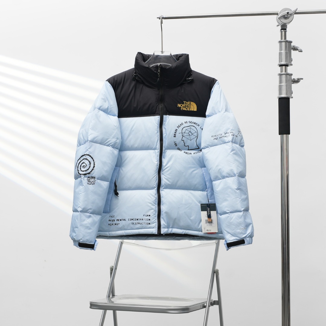 THE NORTH FACE 脳死亡 コラボ ダウンジャケット ブルー 保温性抜群