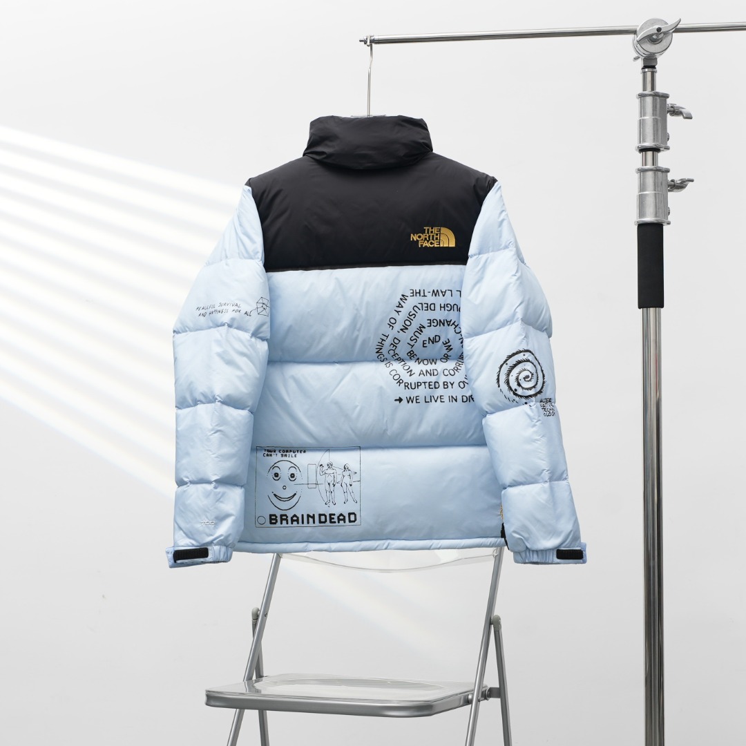 THE NORTH FACE 脳死亡 コラボ ダウンジャケット ブルー 保温性抜群