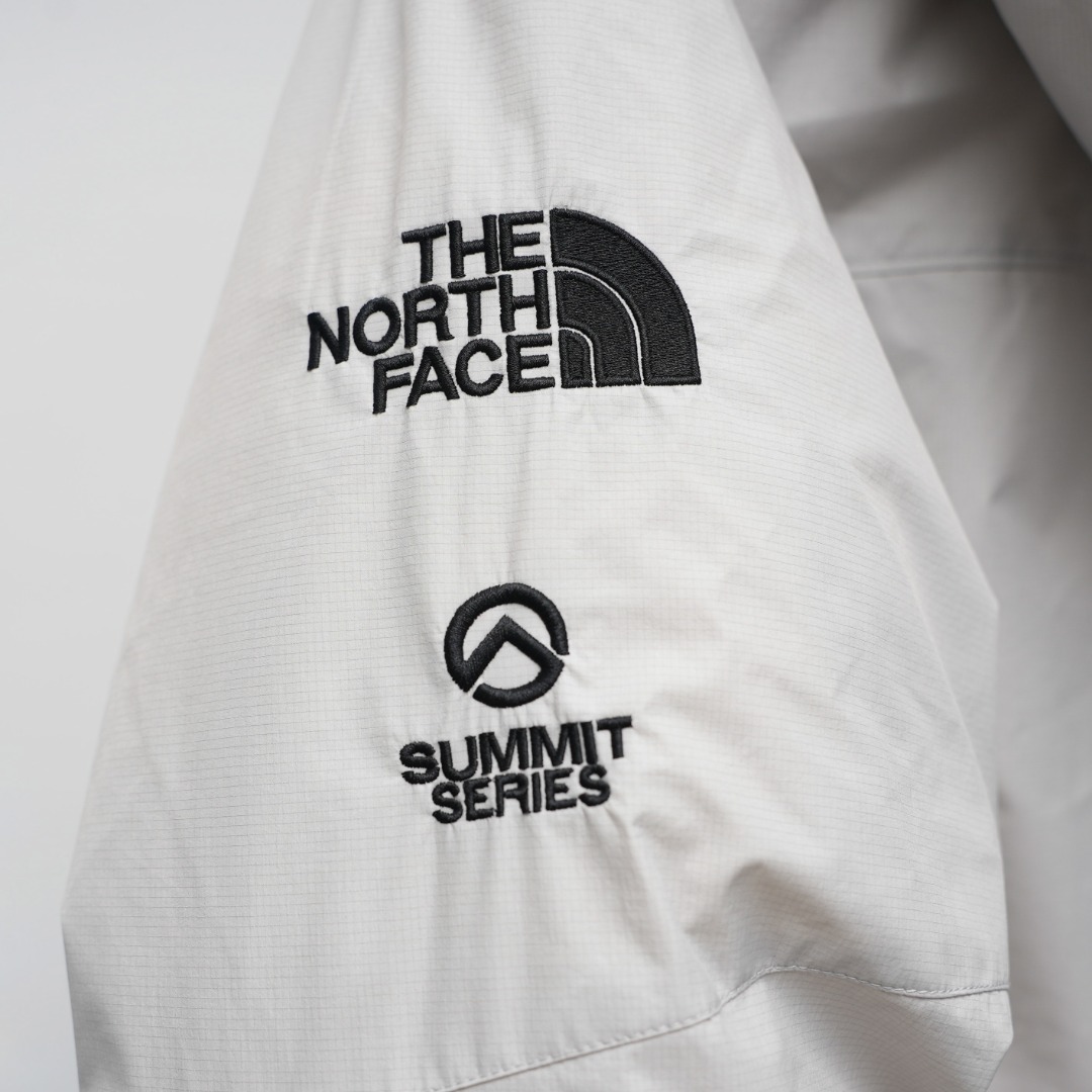 ノースフェイス ロングダウンコート ダブルジップ 一体型フード 防風保温 グレー系