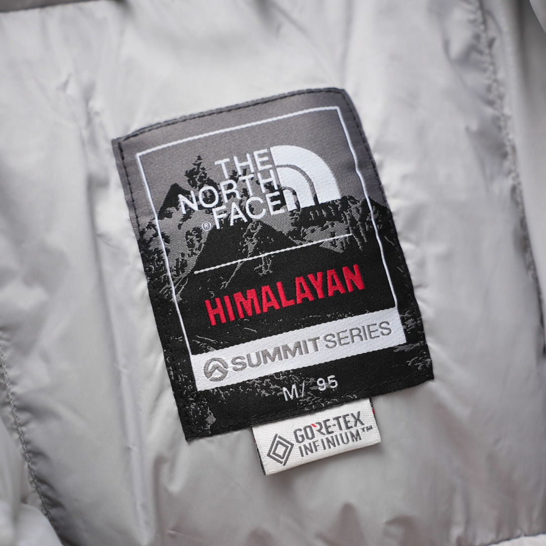 ノースフェイス ロングダウンコート ダブルジップ 一体型フード 防風保温 グレー系