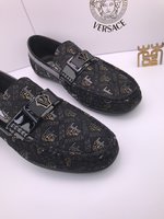 Versace Shoes Moccasin Bronzing Cowhide Rubber Casual