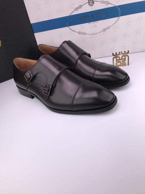 PRADA Men's Brown Leather Double Monk Strap Dress Shoes Formal EU 37-45 1 PRADA Men's Brown Leather Double Monk Strap Dress Shoes Formal EU 37-45
