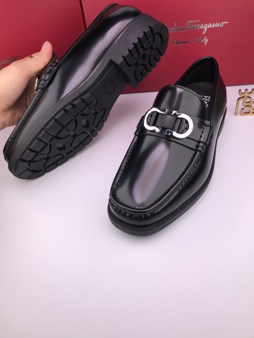 Ferragamo Leather Loafers with Metal Buckle - Business Casual Shoes 1 Ferragamo Leather Loafers with Metal Buckle - Business Casual Shoes