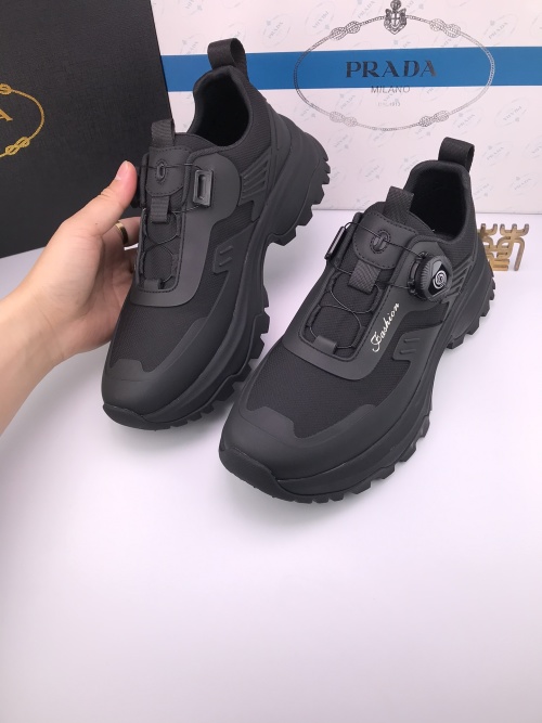 Prada Men's Black Rubber and Fabric Lightweight Casual Sneakers 1 Prada Men's Black Rubber and Fabric Lightweight Casual Sneakers