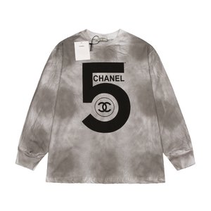 Chanel AAAA Clothing T-Shirt Printing Unisex Cotton Long Sleeve