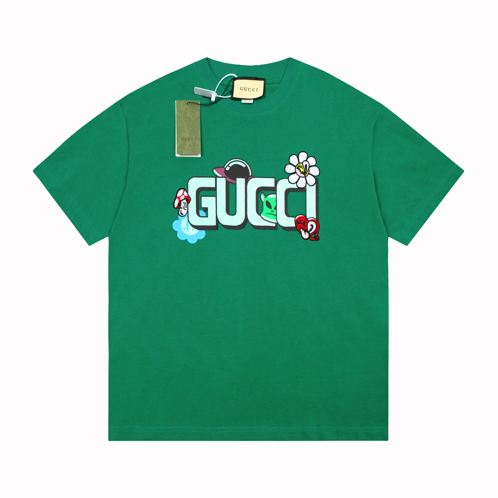 Gucci Clothing T-Shirt Embroidery Unisex Cotton Spring/Summer Collection Short Sleeve
