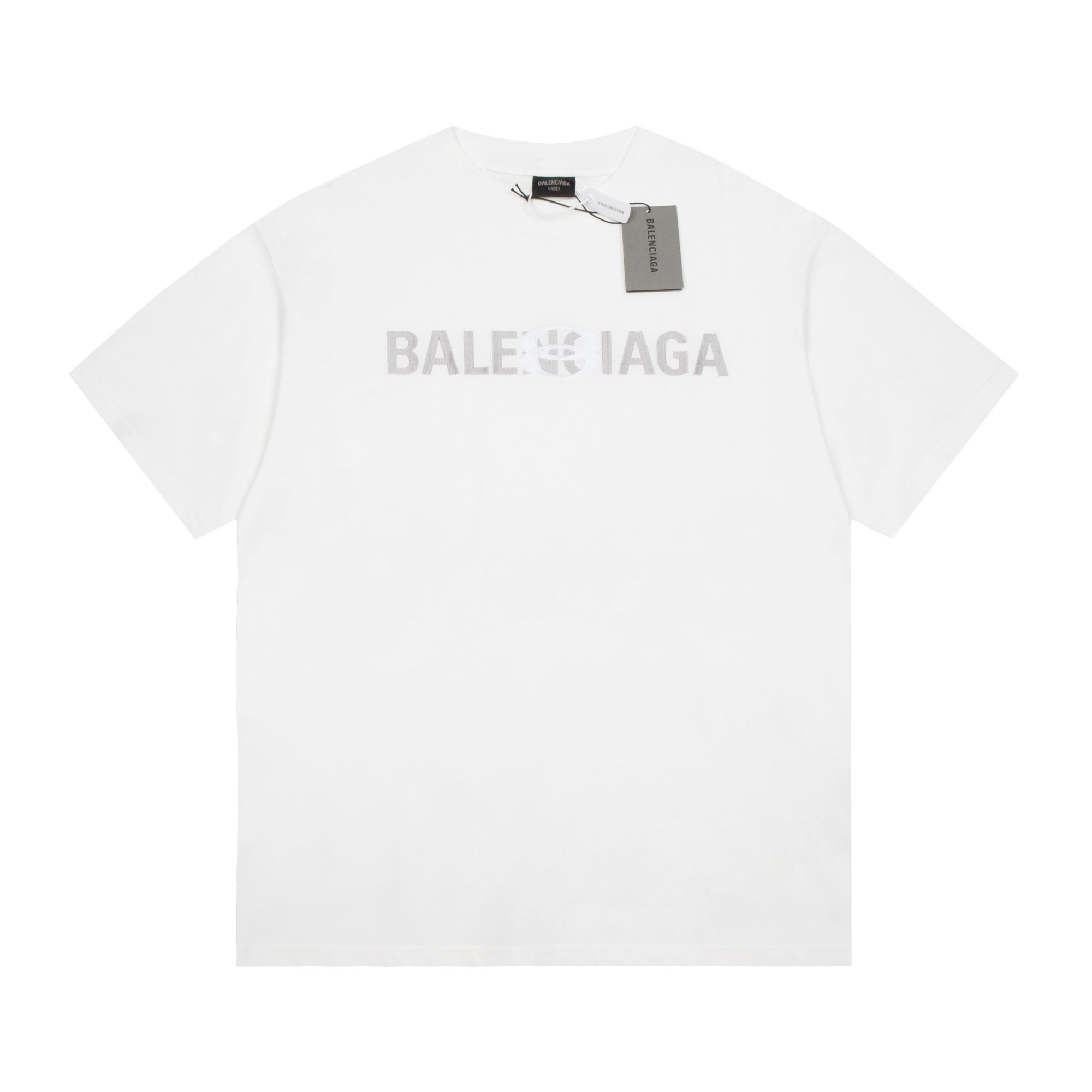 顶级） BALENCIAGA/巴黎世家 双圈字母刺绣短袖