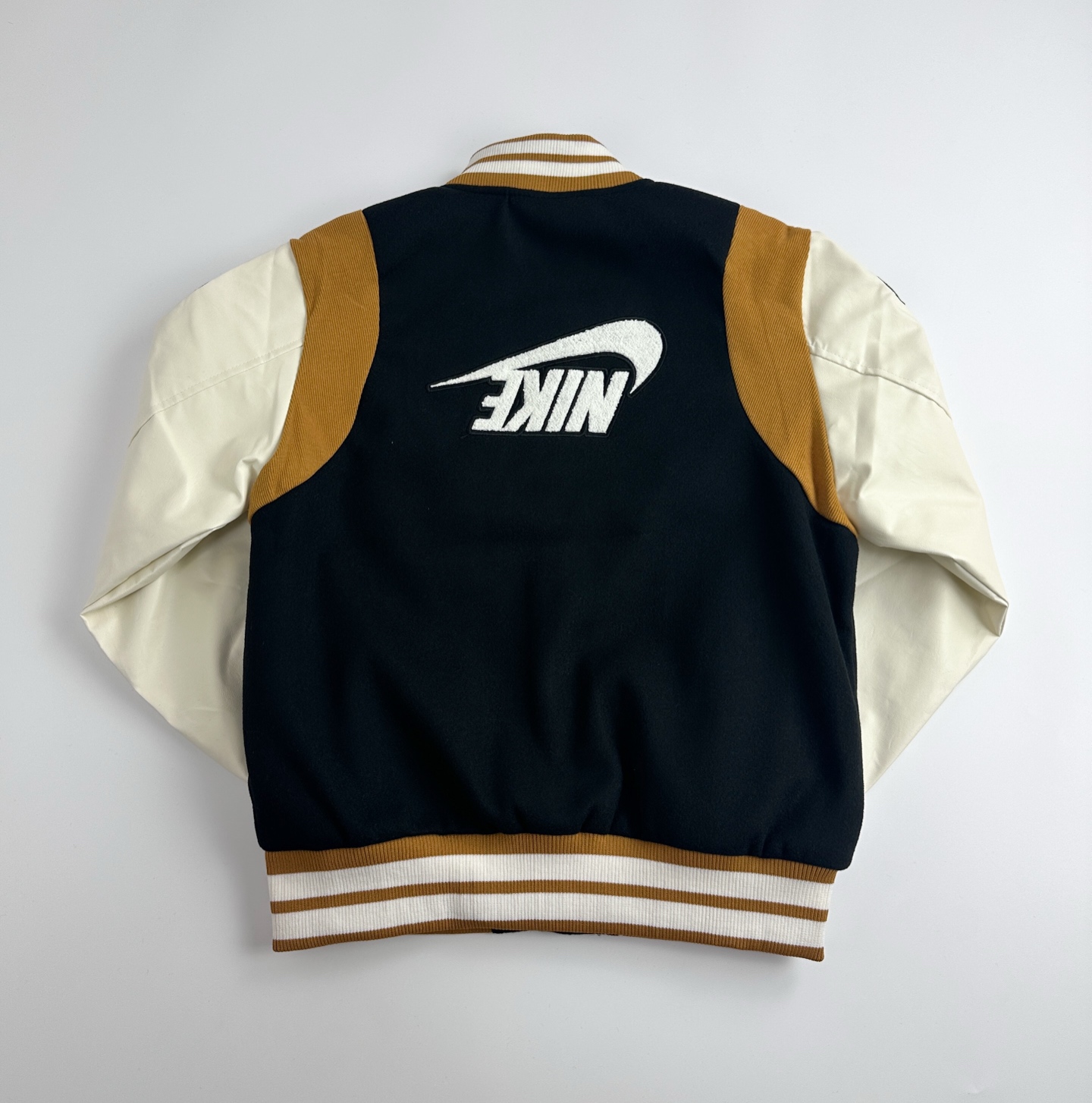 Nike Sportswear Destroyer Jacket - Black/Brown, Leather Sleeves, Embroidered Details 3 i1754484529746 5594 0 1