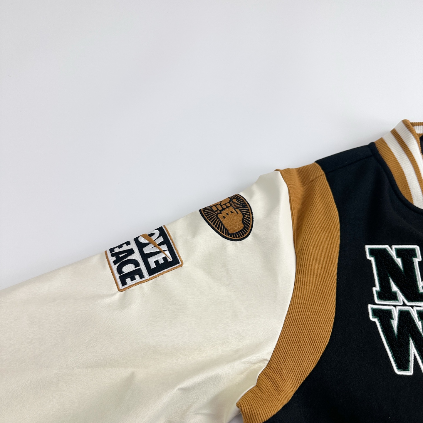 Nike Sportswear Destroyer Jacket - Black/Brown, Leather Sleeves, Embroidered Details 4 i1754484529746 8843 0 2