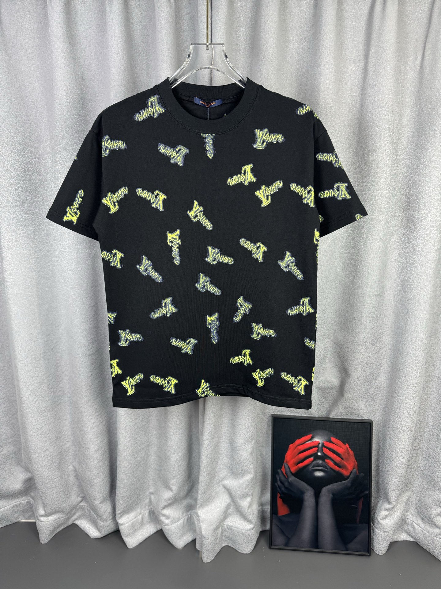 P85 [alta versión] 1v Louis Vuitton 2026SS Primavera/Verano de alta densidad, camiseta de manga corta con estampado dir…