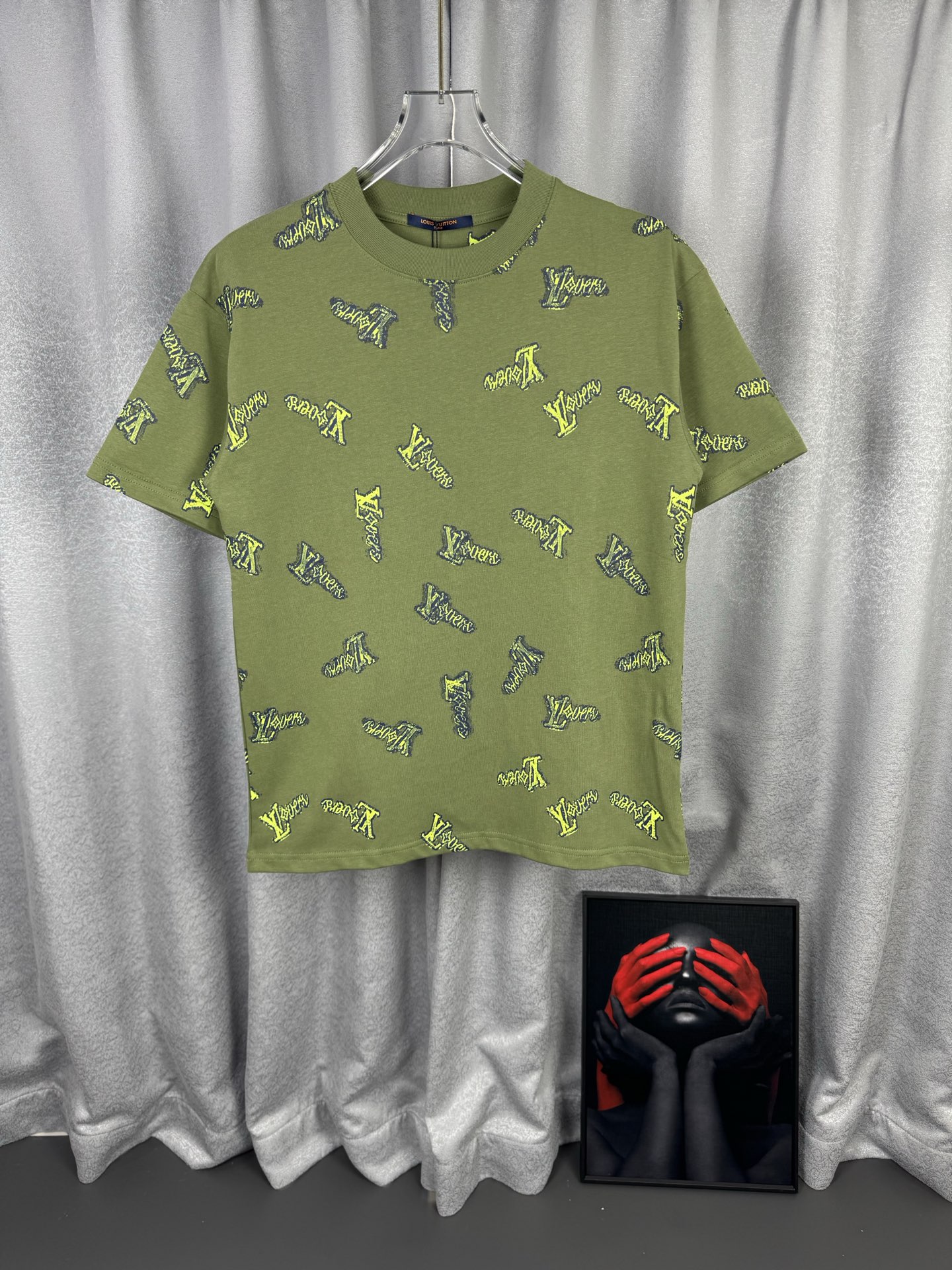 P85 [alta versión] 1v Louis Vuitton 2026SS Primavera/Verano de alta densidad, camiseta de manga corta con estampado dir…