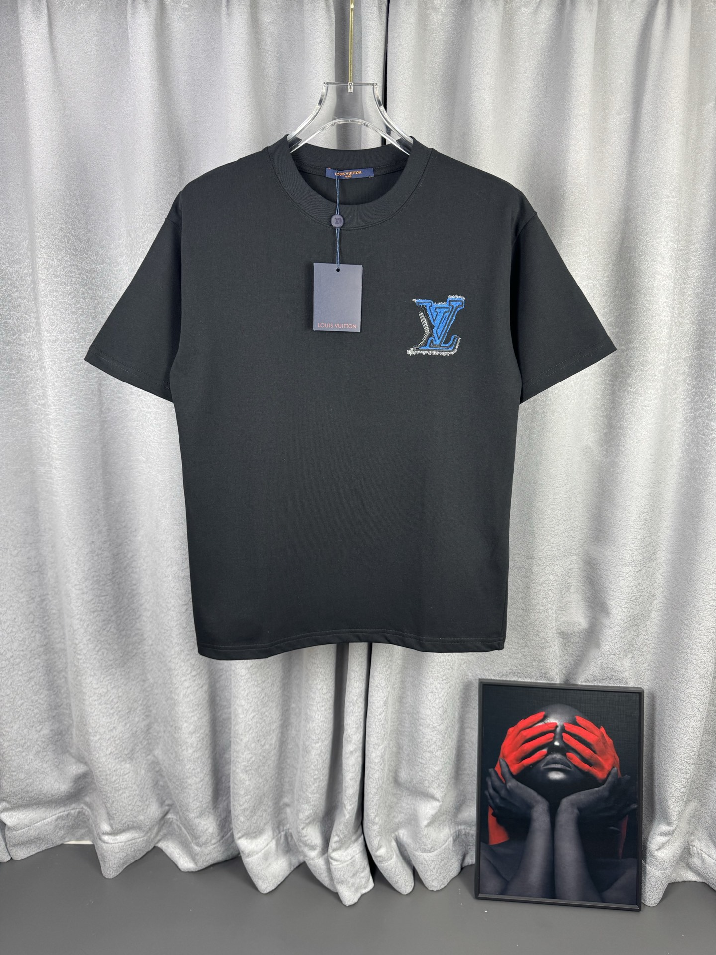 P85 [alta versión] 1v Louis Vuitton 2026SS Primavera/Verano de alta densidad, camiseta de manga corta con estampado dir…