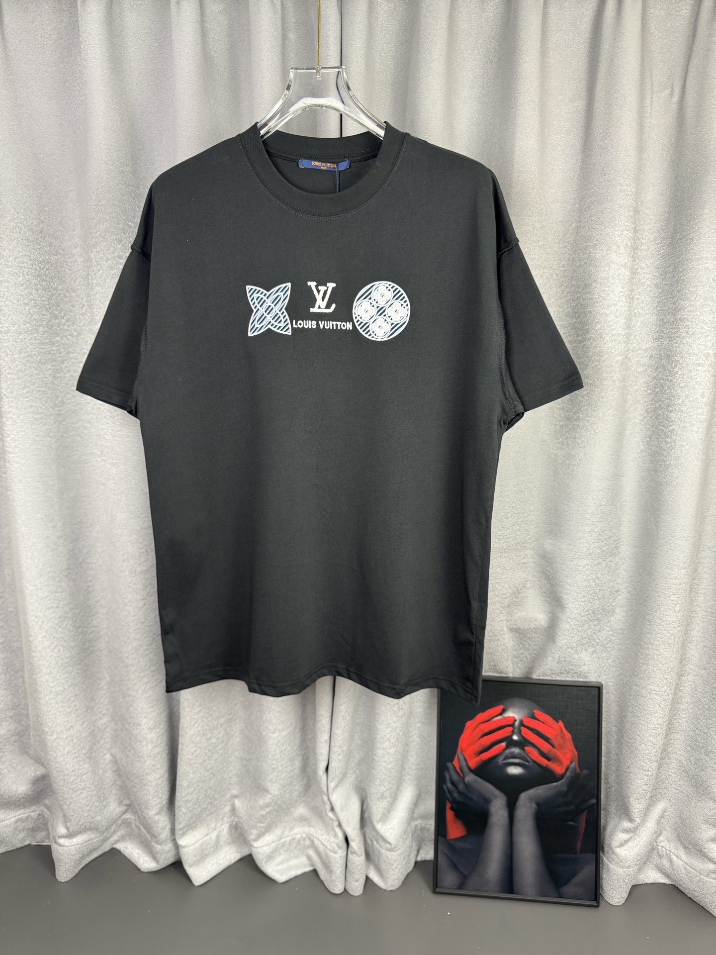 P85 [alta versión] 1V Louis Vuitton 2026SS Primavera/Verano de alto gramaje y trabajo pesado, camiseta de manga corta c…
