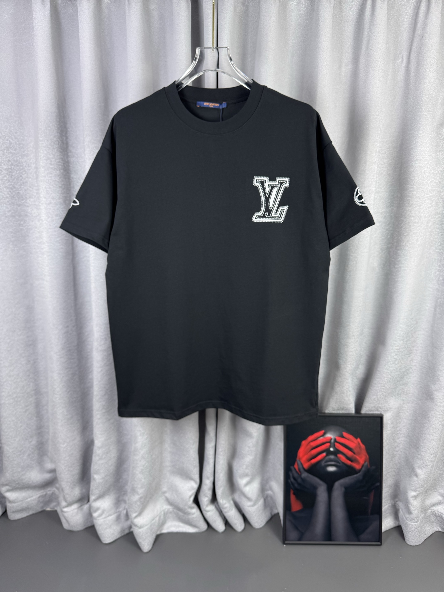 P85 [alta versión] 1V Louis Vuitton 2026SS Primavera/Verano de alto gramaje y trabajo pesado, camiseta de manga corta c…