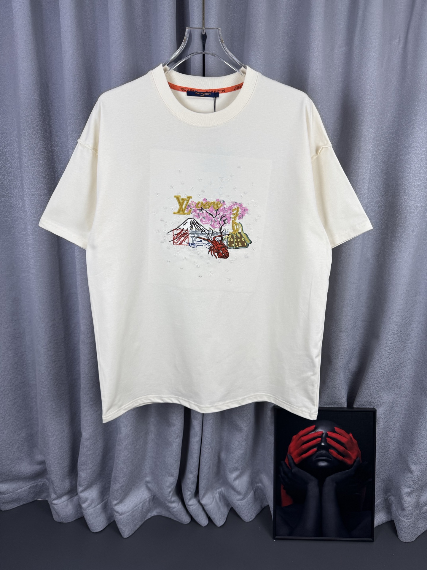 P85 [alta versión] 1V Louis Vuitton 2026SS Primavera/Verano de alto gramaje y trabajo pesado, camiseta de manga corta c…