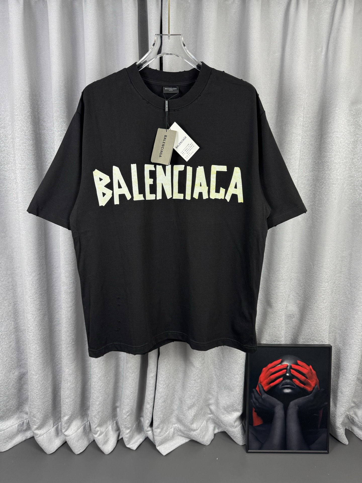 P100 BLCG Balenciaga Lavado resistente, desgastado, desgastado y posicionado con agujeros. Estilo del sitio web oficial…