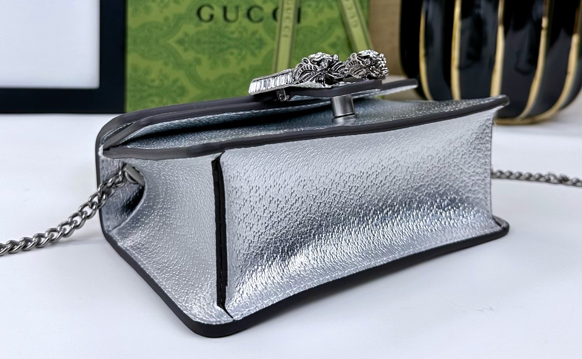 Dionysusシリーズ迷你手提包 - 緑の革と水晶装飾のラグジュアリーデザイン