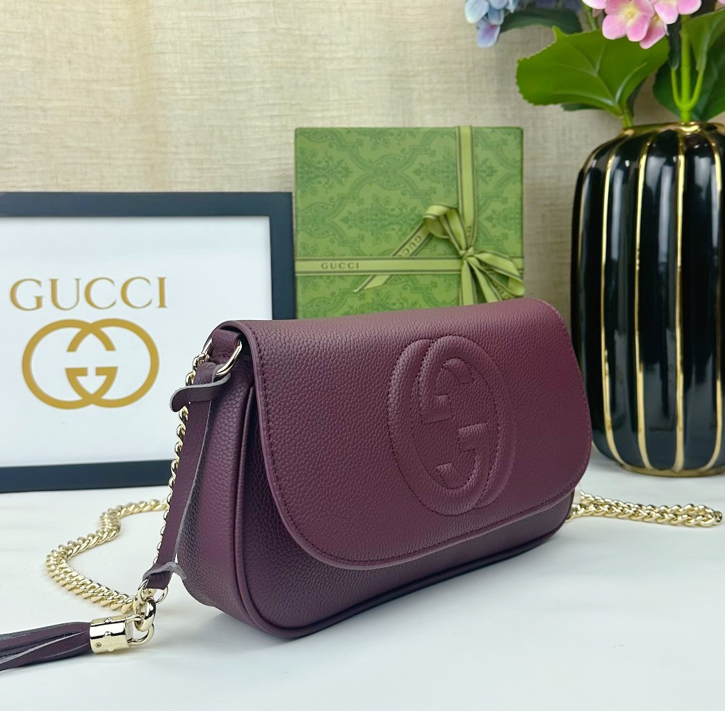 Gucci GG Marmont シリーズ 美しい全皮深紫ハンドバッグ