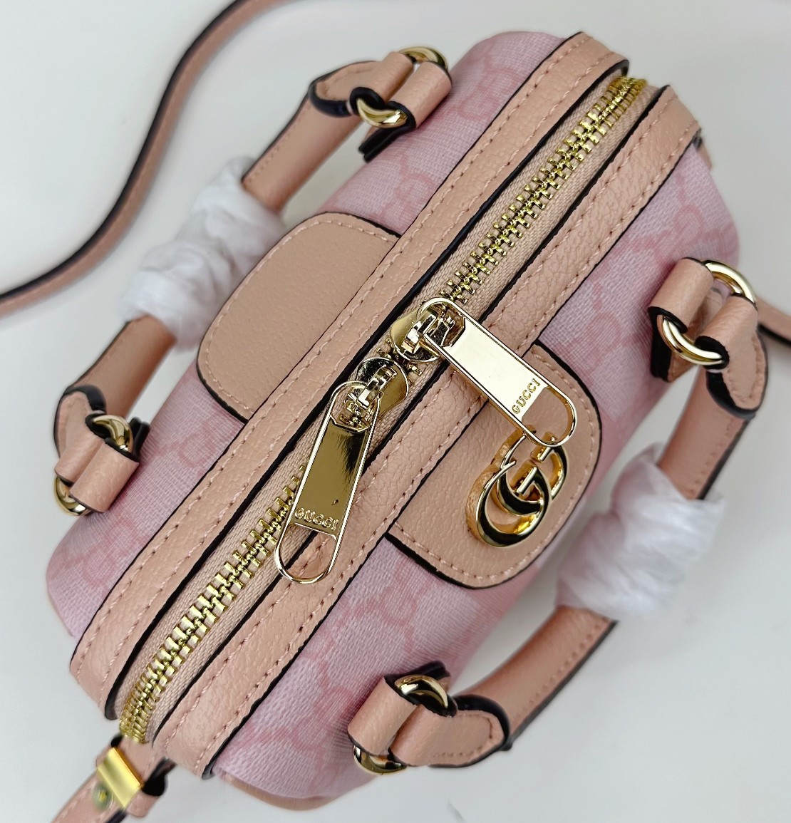 Gucci Ophidia 超ミニ手提げバッグ グレー・ブルーのGGスプリームキャンバス