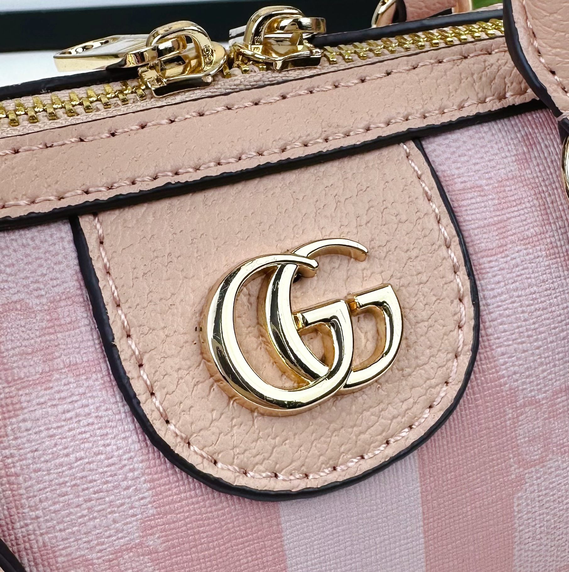 Gucci Ophidia 超ミニ手提げバッグ グレー・ブルーのGGスプリームキャンバス