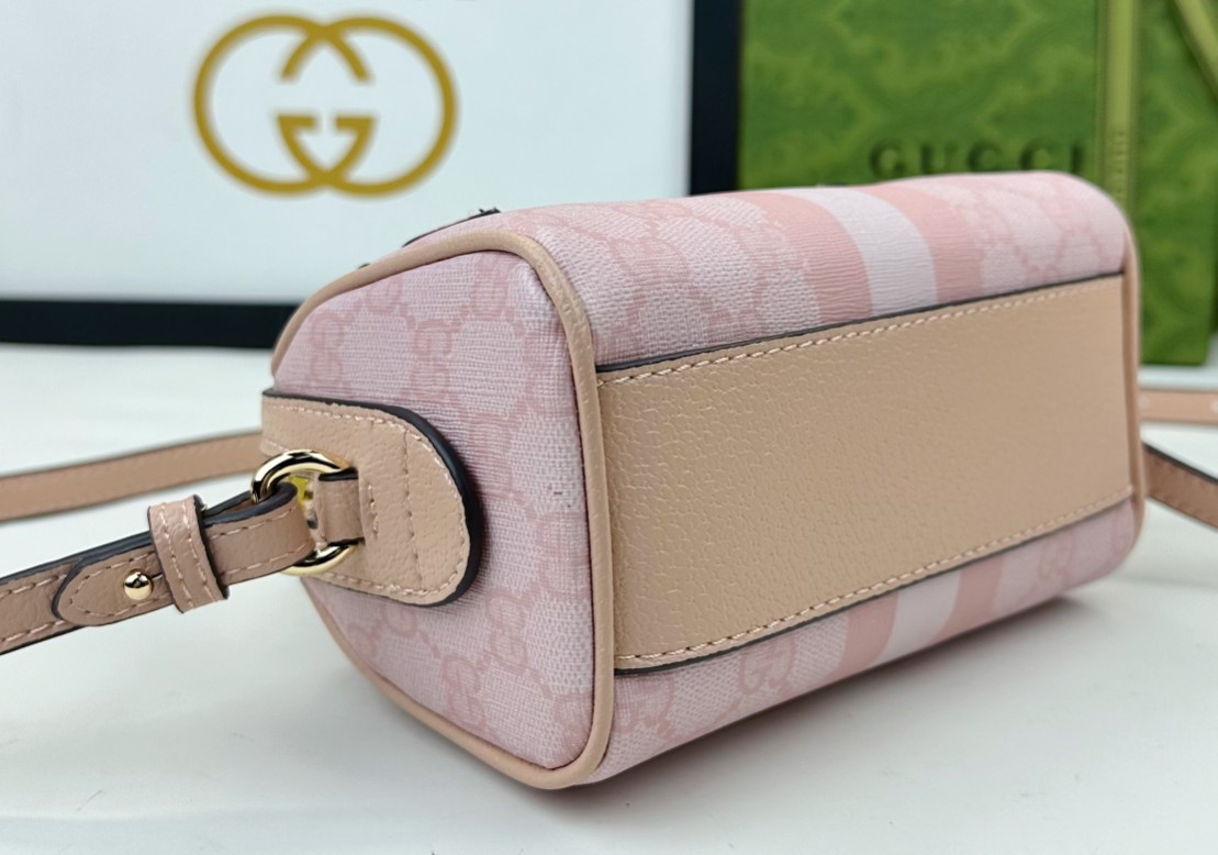 Gucci Ophidia 超ミニ手提げバッグ グレー・ブルーのGGスプリームキャンバス