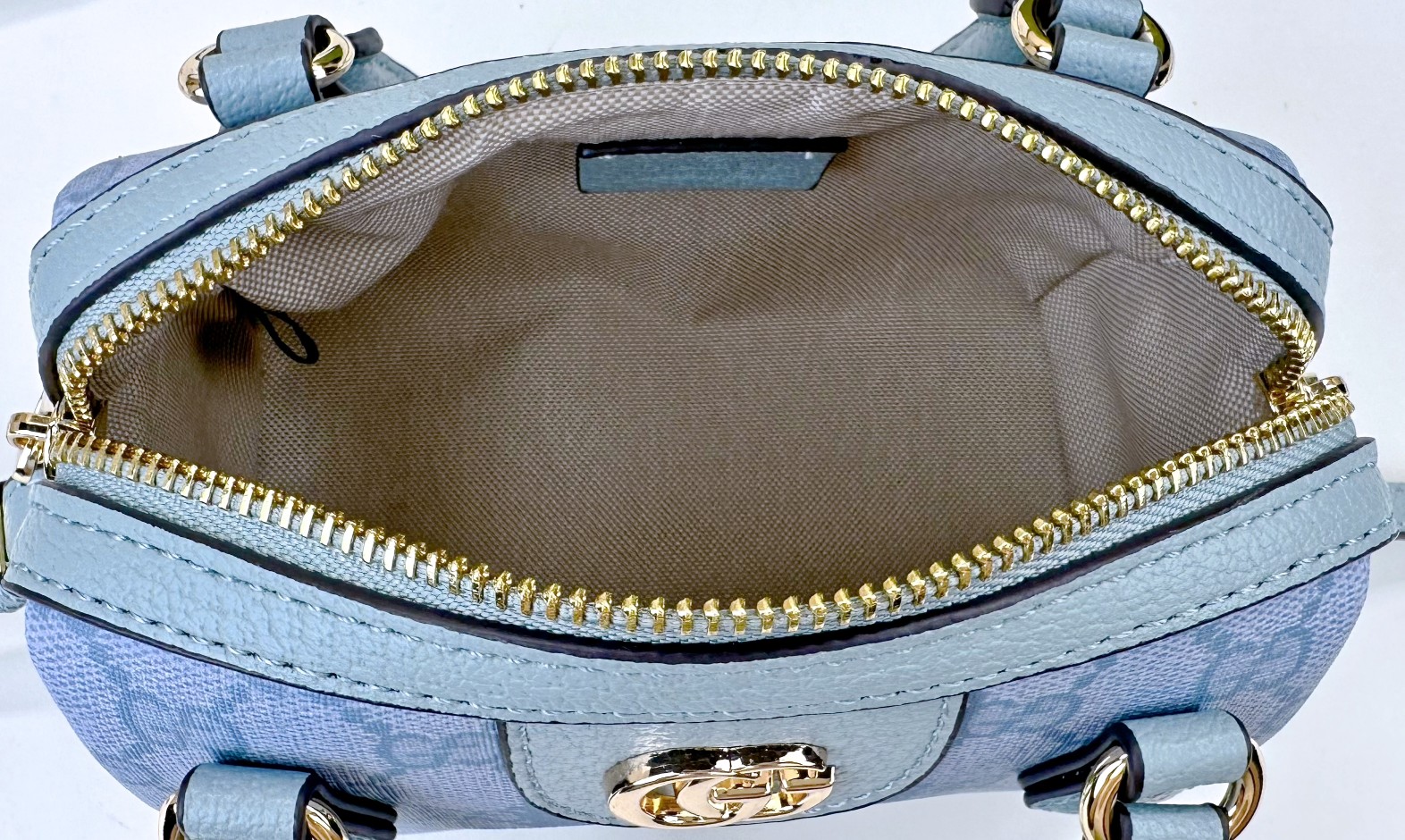 Gucci Ophidia 超ミニ手提げバッグ - 灰青色 GG Supreme帆布