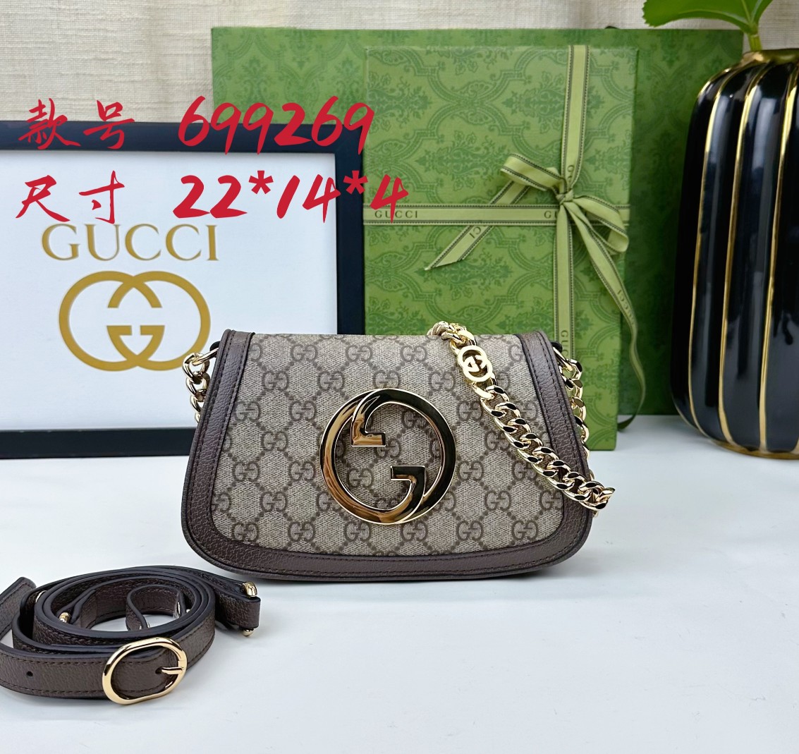 Gucci Blondie 腋下包 - 高品質な原厂皮老花と2本の替え肩紐付き