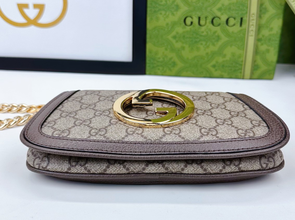 Gucci Blondie 腋下包 - 高品質な原厂皮老花と2本の替え肩紐付き