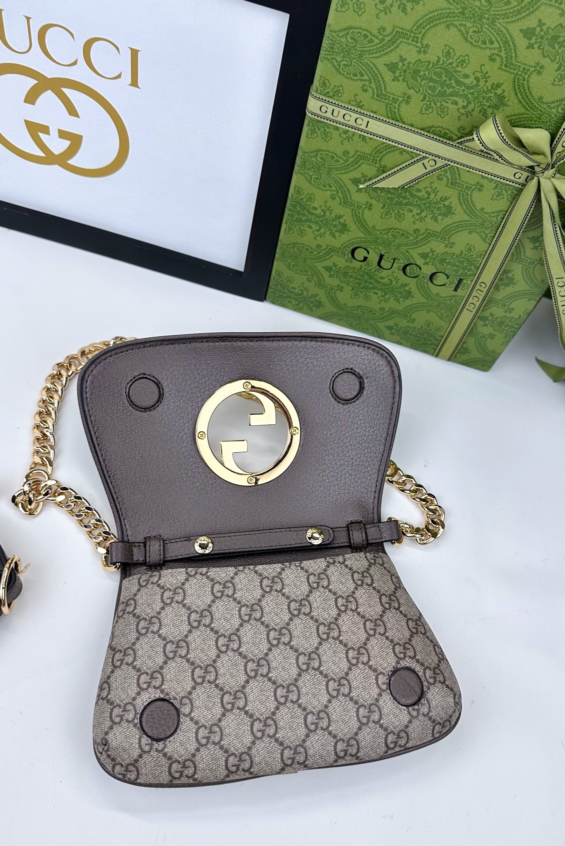 Gucci Blondie 腋下包 - 高品質な原厂皮老花と2本の替え肩紐付き