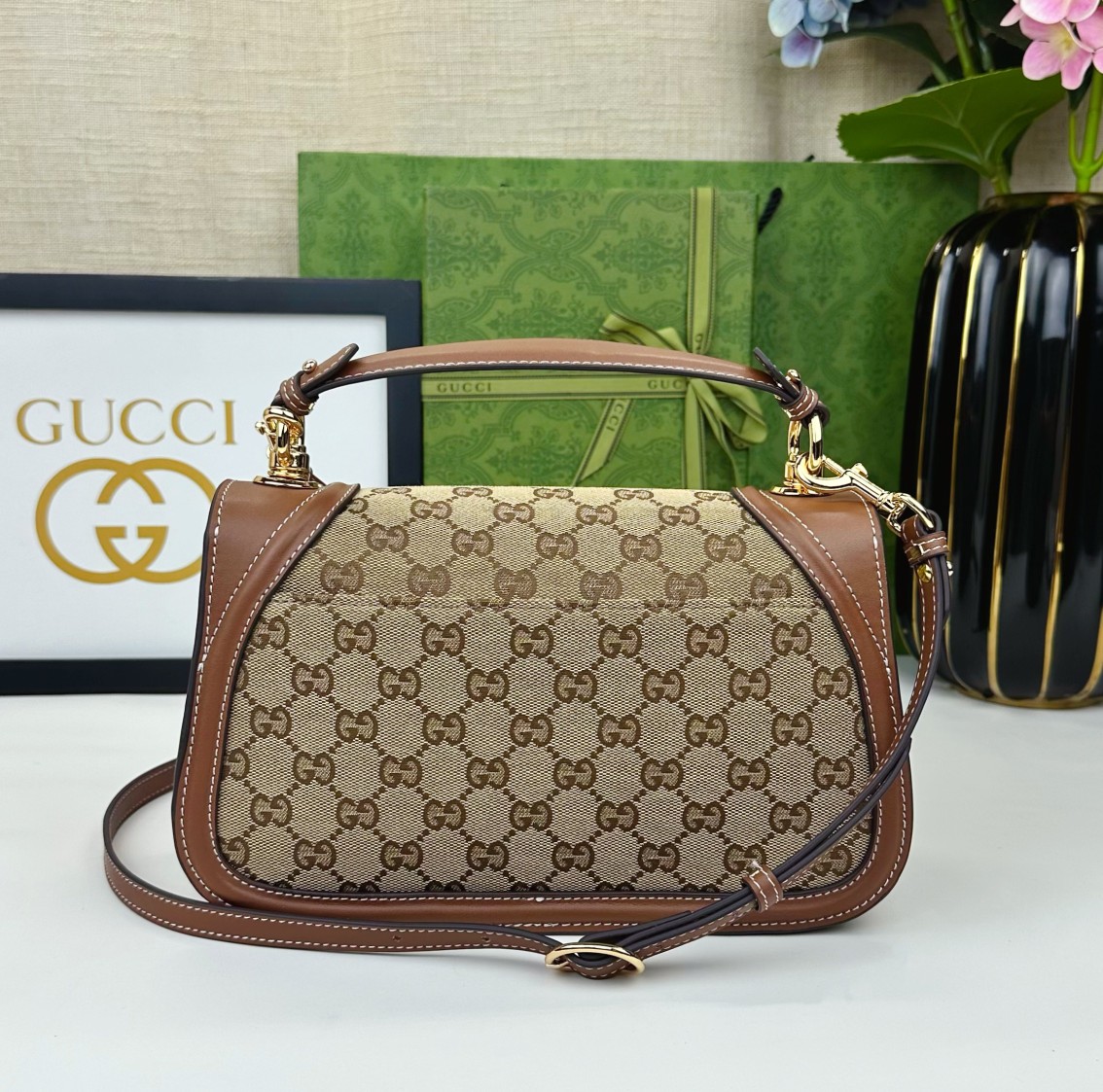 G家 新デザイン ダブルGパターン 手提げショルダーバッグ