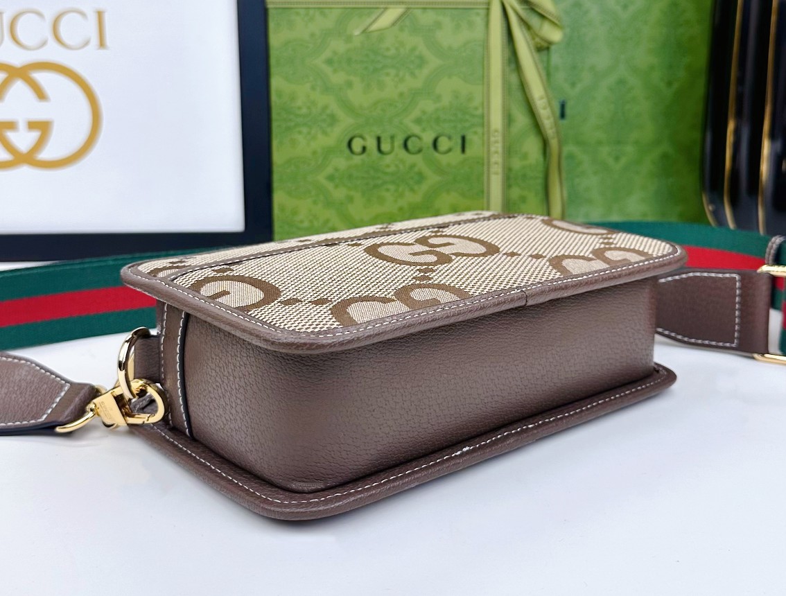 Gucci Ophidia 中号托特包 - GG帆布と黒色皮革の洗練