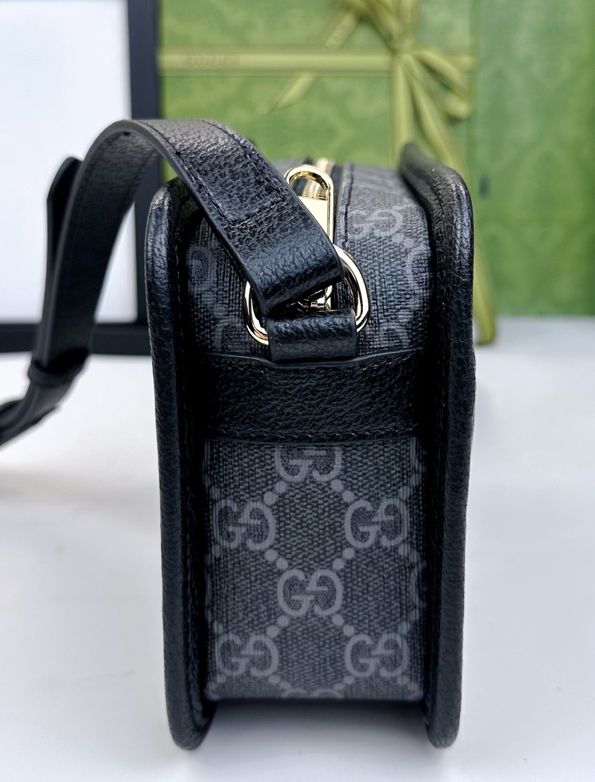 GG Supreme帆布小型肩背包 - クラシックなブルーとベージュの組み合わせ