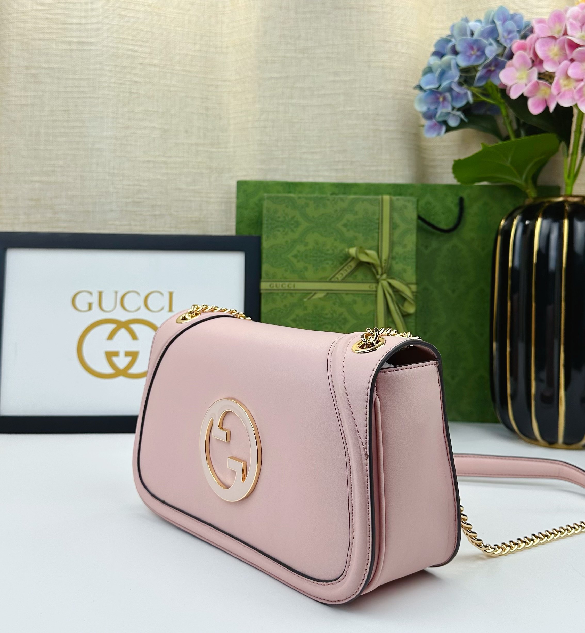 Gucci Blondie小号肩背包 - 浅粉色のエレガンス