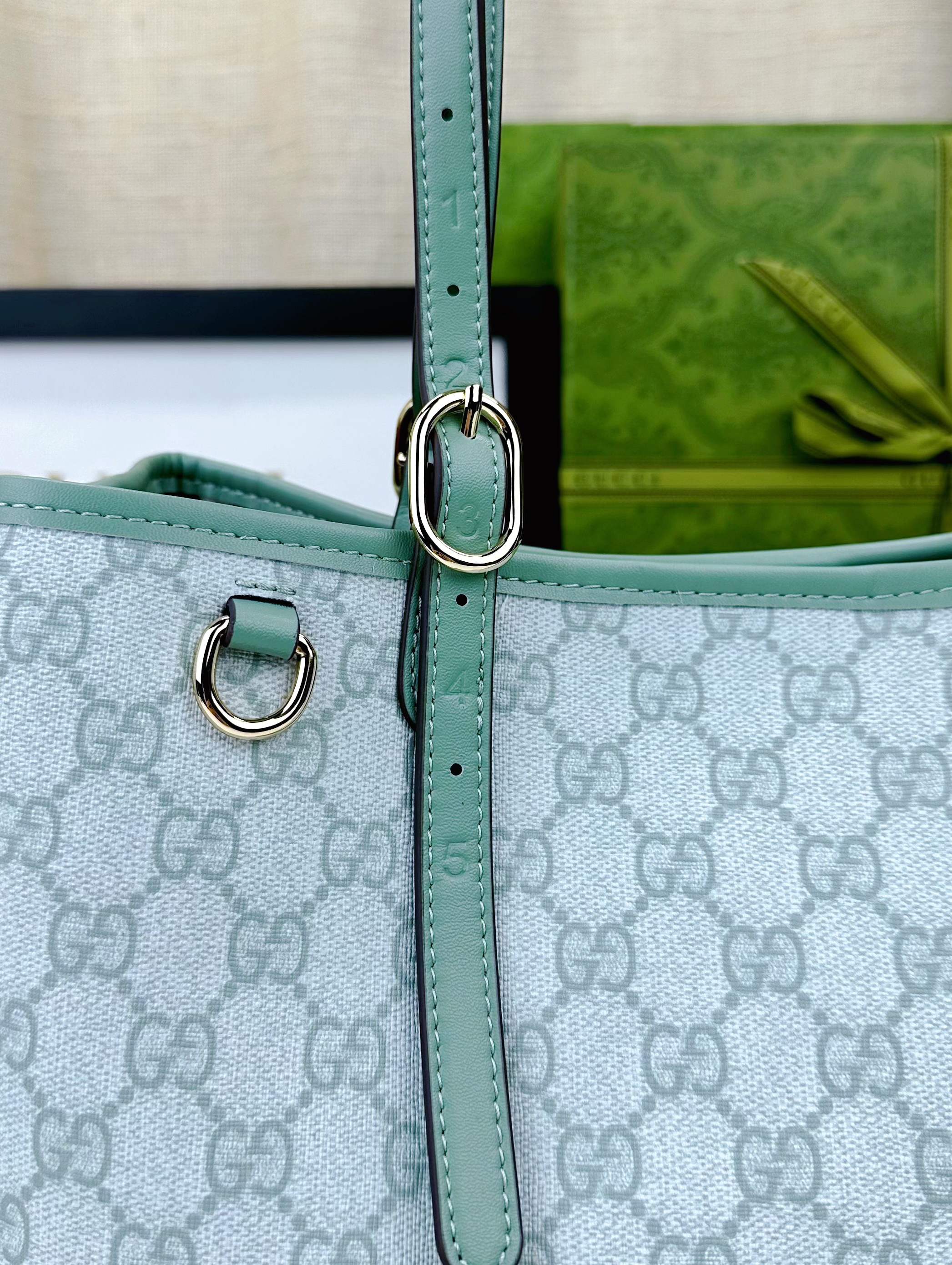  GG这款购物袋GG图案和条纹织带这两种品牌颇有辨识性的元素融合成经典搭配，Ophidia世界的演化之路