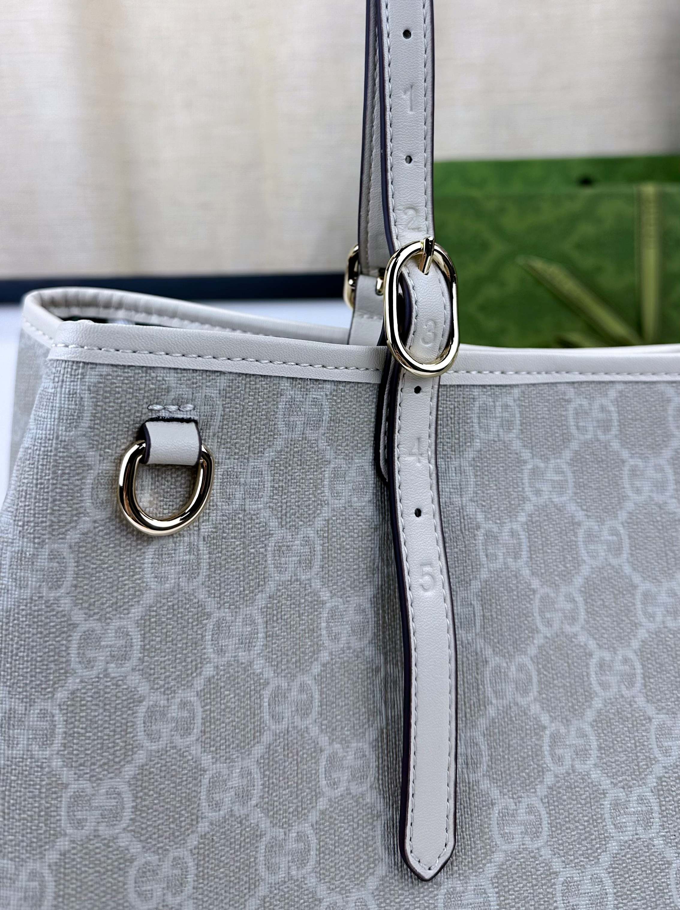 GG这款购物袋GG图案和条纹织带这两种品牌颇有辨识性的元素融合成经典搭配，Ophidia世界的演化之路从