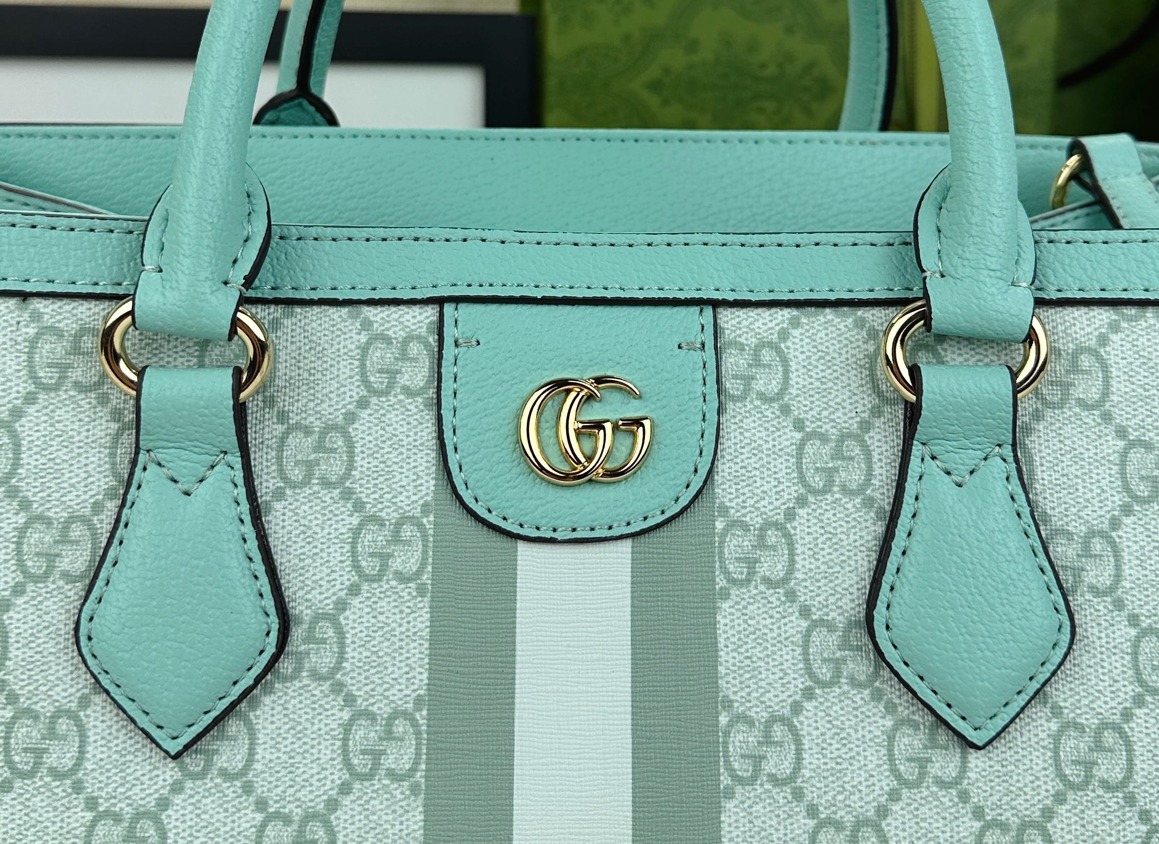 Ophidiaシリーズ新型バック - 米色と深棕色のコンビネーション