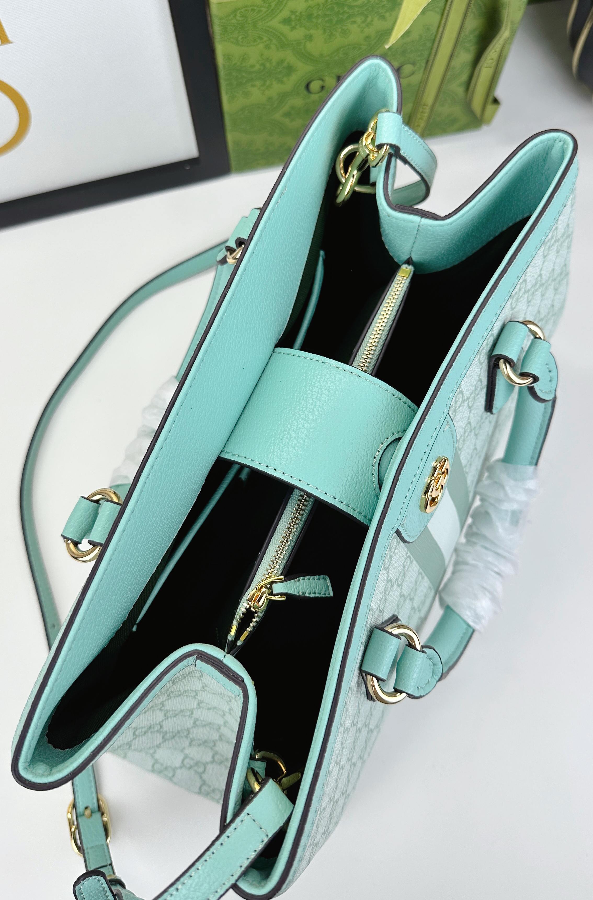 Ophidiaシリーズ新型バック - 米色と深棕色のコンビネーション