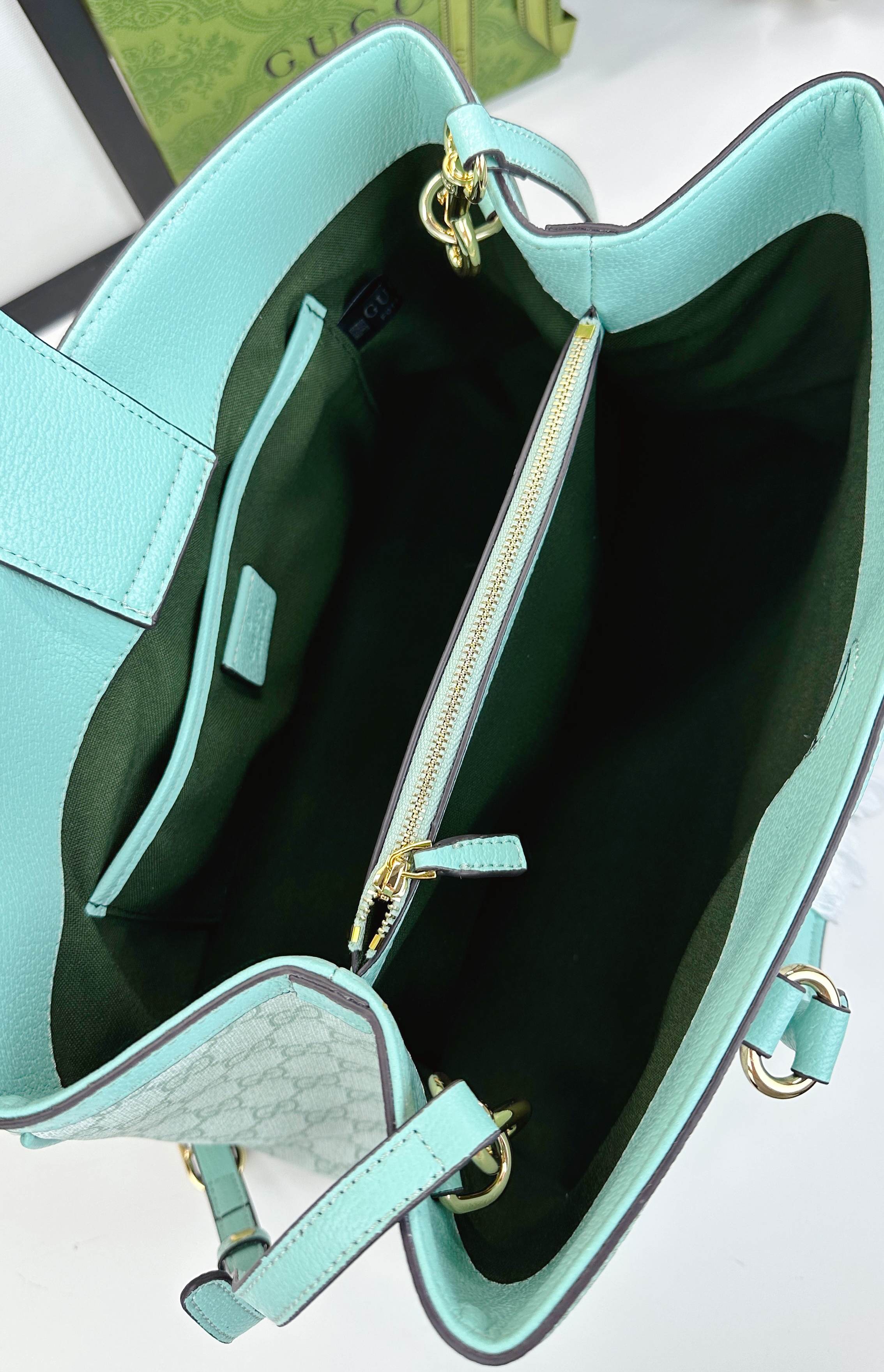 Ophidiaシリーズ新型バック - 米色と深棕色のコンビネーション