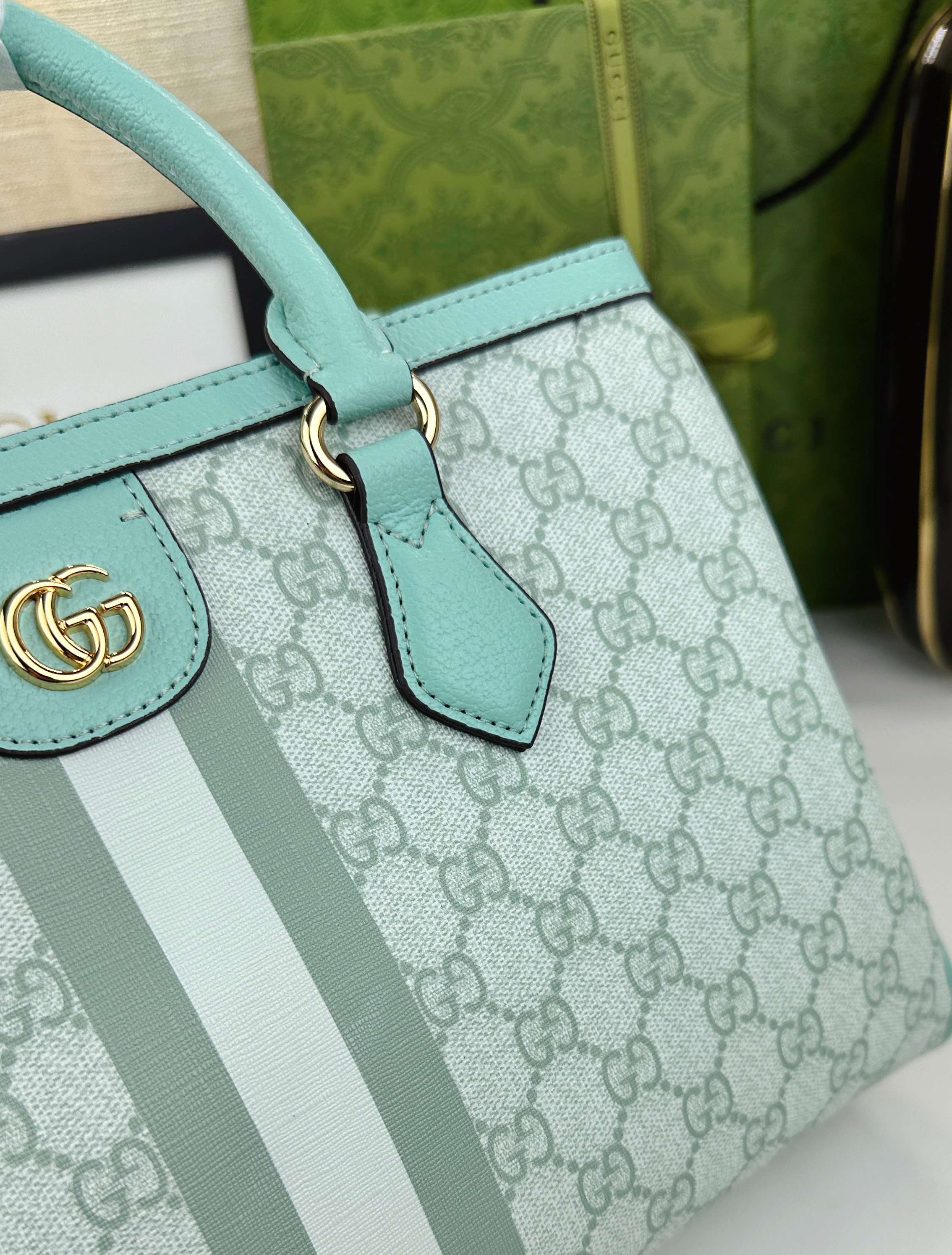 Ophidiaシリーズ新型バック - 米色と深棕色のコンビネーション