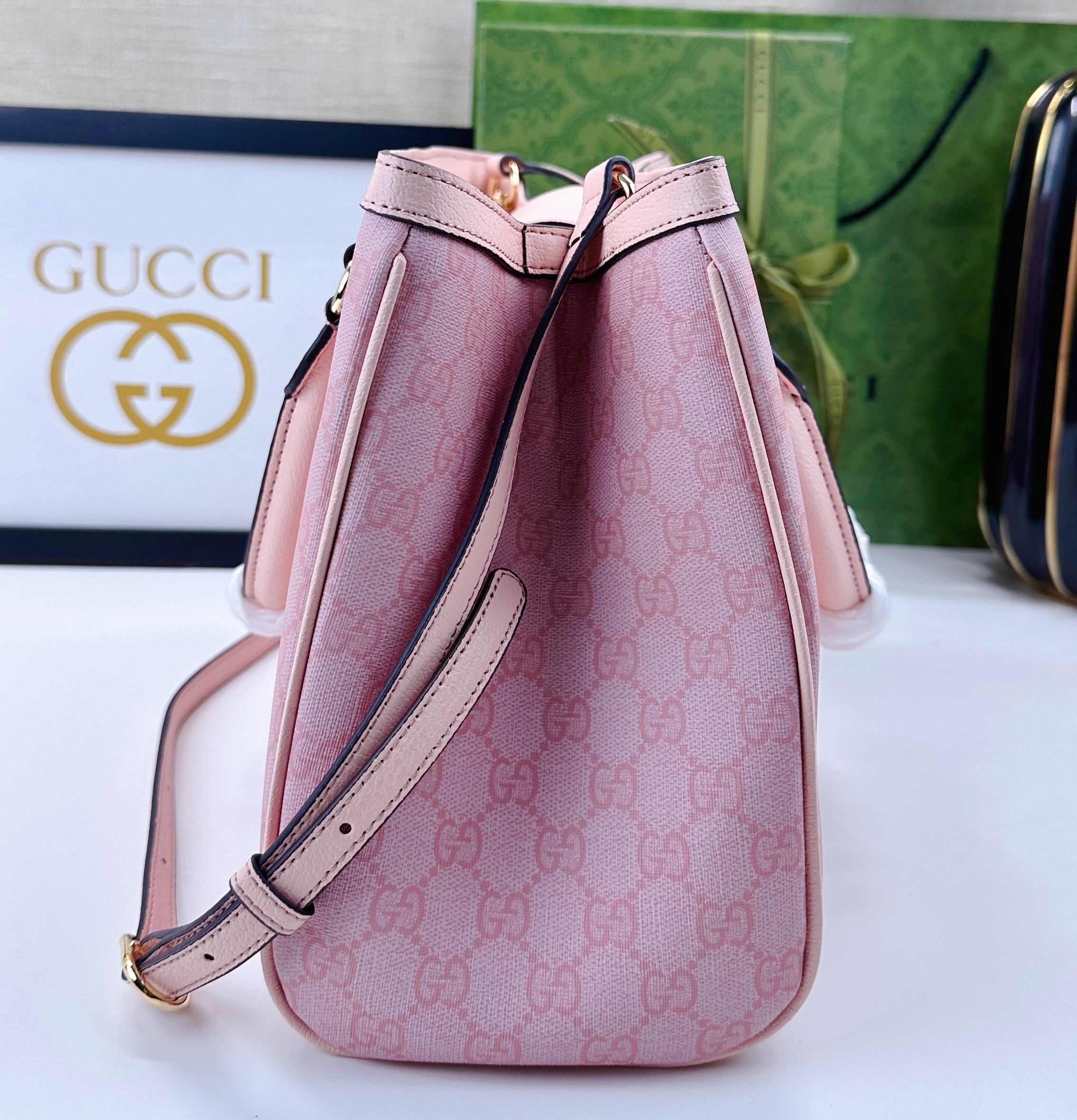 Ophidiaシリーズ 軽やかな米色とブラウンの新作ショルダーバッグ