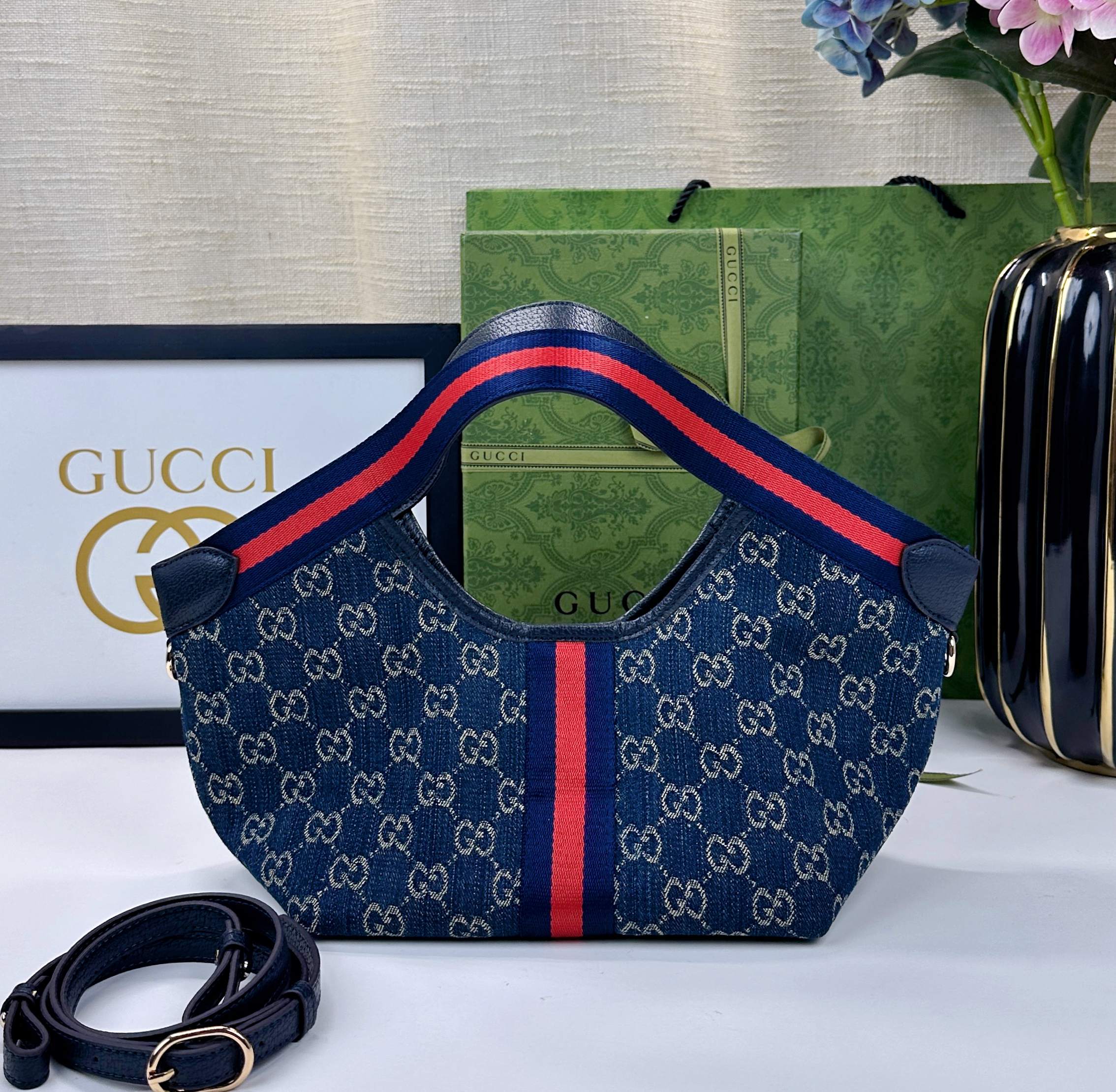 💰380   Gucci Giglio系列小号托特包于