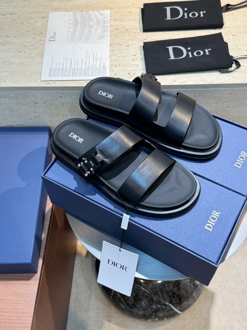Dior Aqua Black Leather Sandals | Adjustable Straps & Signature Details 1 Dior Aqua Black Leather Sandals | Adjustable Straps & Signature Details