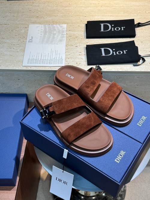 Dior Aqua Brown Suede Adjustable Strap Sandals Slides Men's Size 38-44 1 Dior Aqua Brown Suede Adjustable Strap Sandals Slides Men's Size 38-44